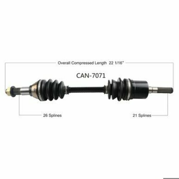Wide Open OE Replacement CV Axle CAN AM Fr OUTLANDER/RENEGADE 500/800R 11-12 CAN-7071
